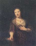 REMBRANDT Harmenszoon van Rijn Portrait of Saskia as Flora (mk33) Sweden oil painting reproduction